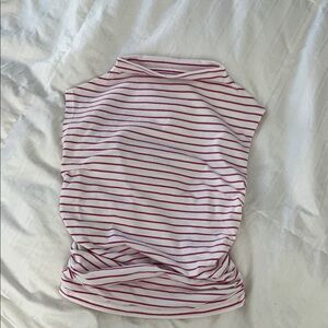 Striped Sleeveless Top - Red and White